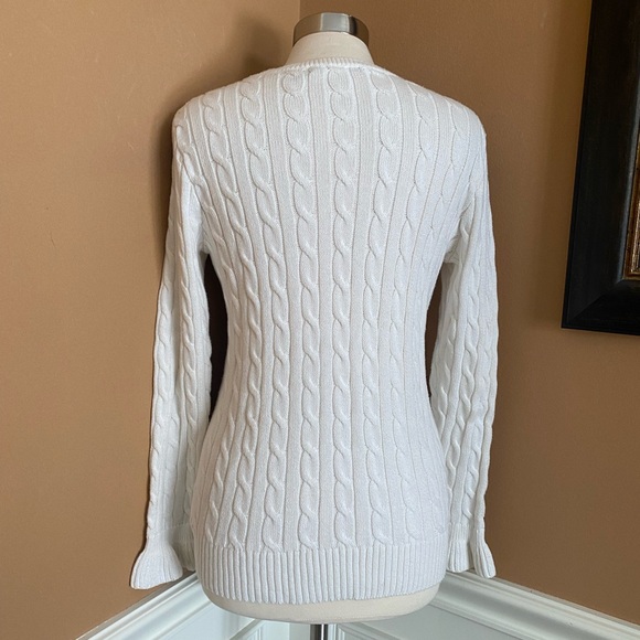 LAUREN RALPH LAUREN Ivory Cable Knit Cotton
Sweater L - Picture 3 of 6